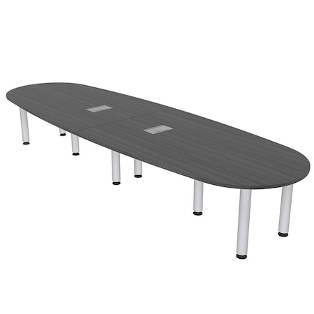Skutchi Designs 45 in W, 144 in L, 29 in H, Engineered Wood Top, Grey H-BOVL-46143PT-AN-EL